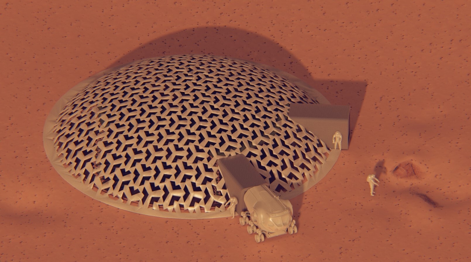Axonometric view of the habitat arrangement