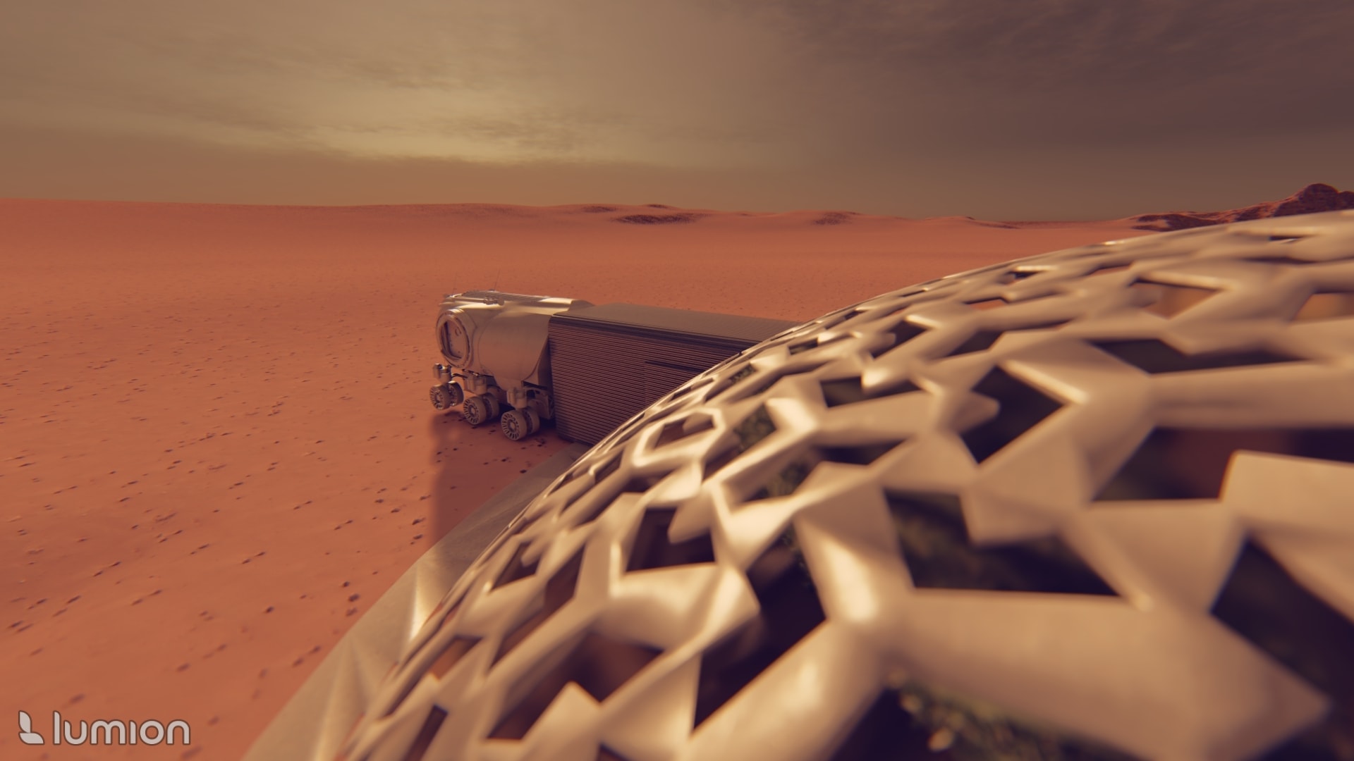 Original ARES architectural study of the Martian enclosure