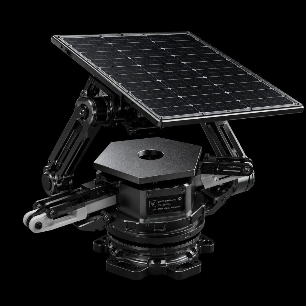 Earlier HALO design rendering of the spacecraft solar-array pointing mechanism