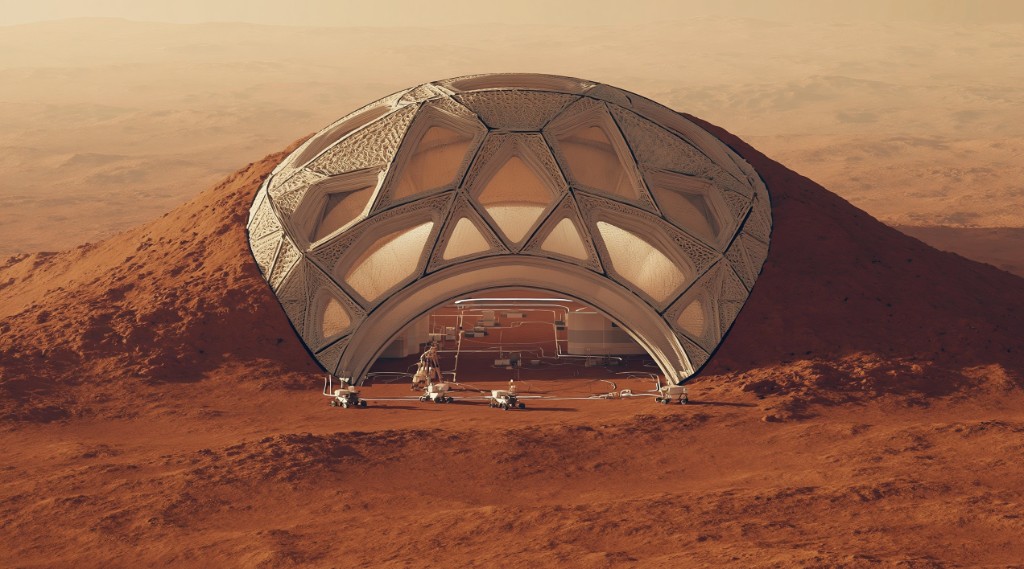 AERODOME exterior — the team’s original Mars habitat rendering