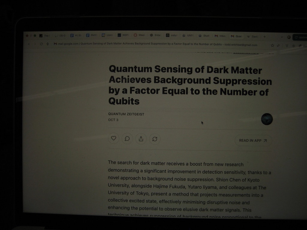 Reading an article about quantum sensing of dark matter