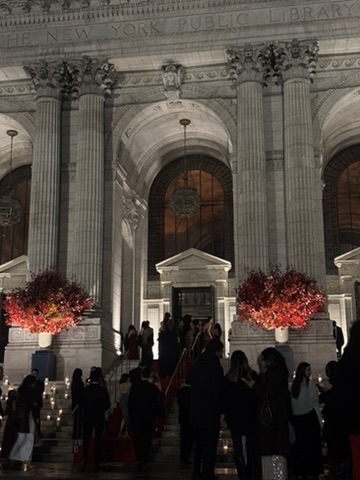 New York Public Library at night