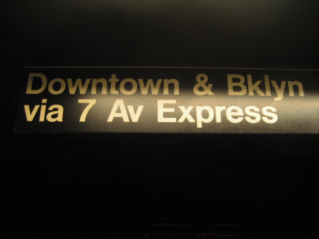 Downtown and Brooklyn subway sign